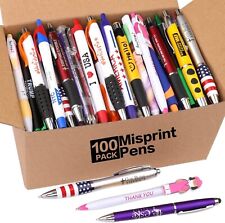 Wholesale Lot of 100 Misprint Ink Pens Bulk Assorted Click Retractable Ballpoint picture