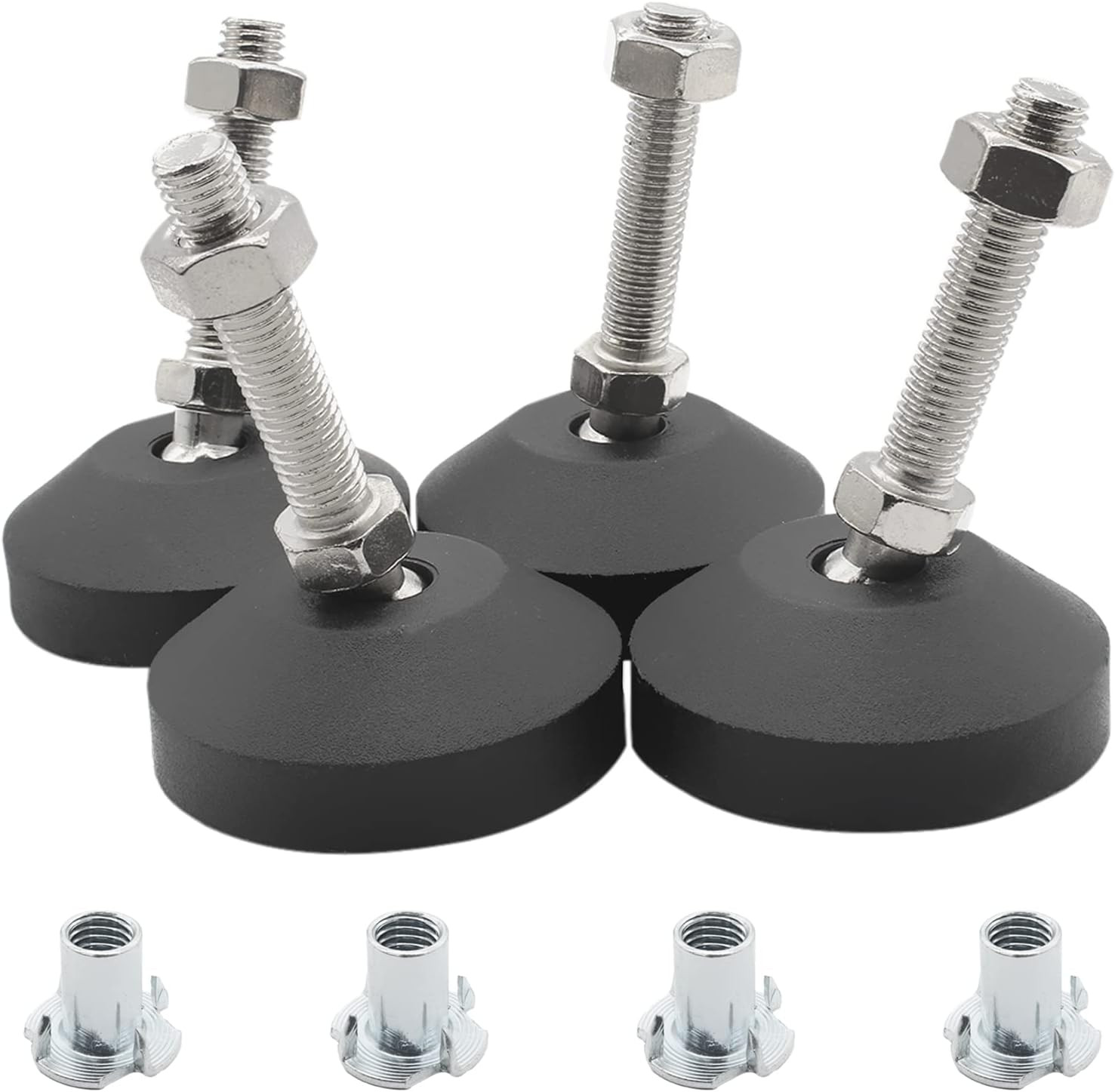 4 Pcs M10 Adjustable Leveling Feet with T-Nut – Anti-Skid Heavy Duty Appliance 4 Pcs M10 Adjustable Leveling Feet with T-Nut – Anti-Skid Heavy Duty Appliance