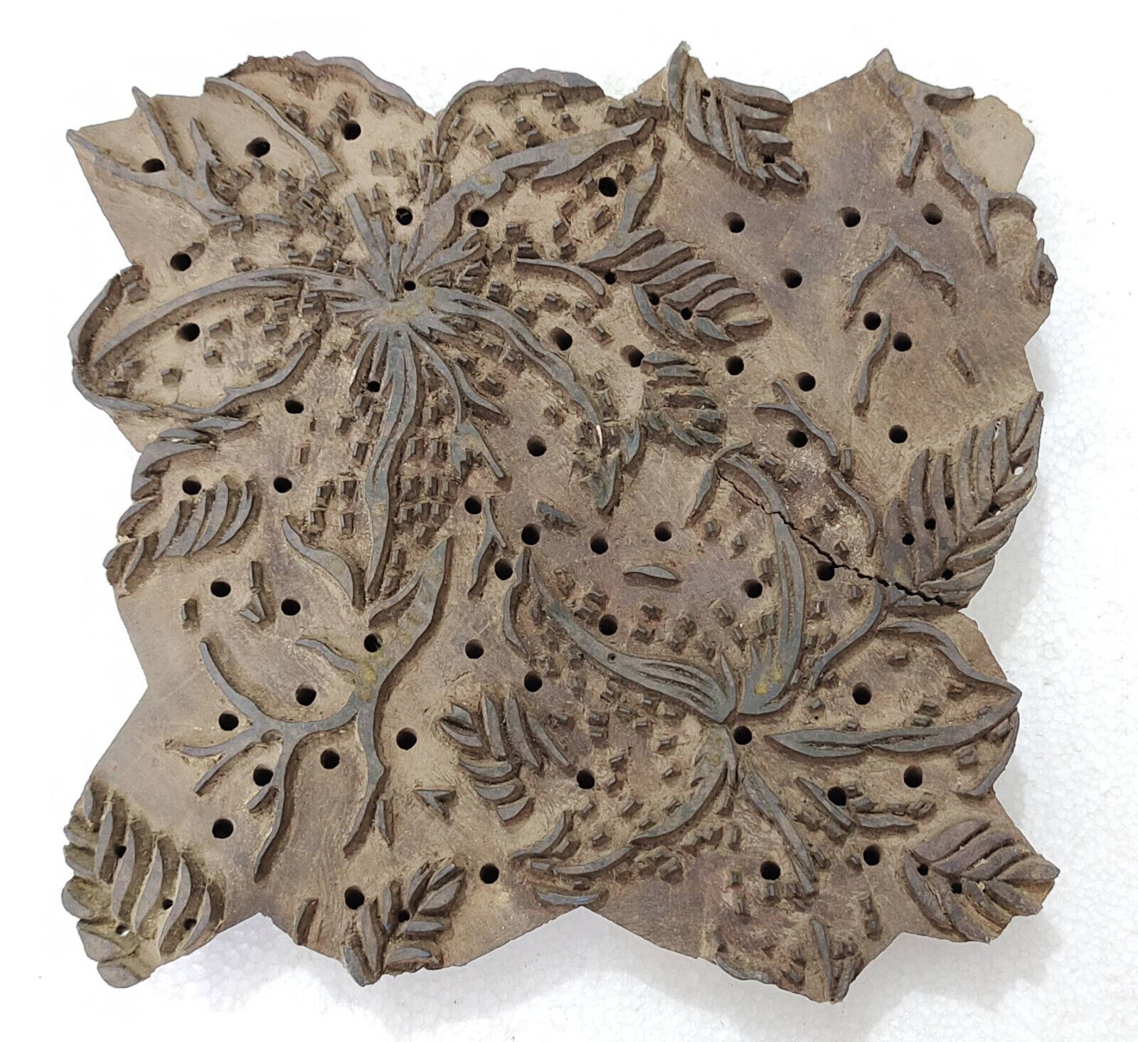 Wooden hand carved Printing Stamp Block for Fabrics Printing #TR-26
