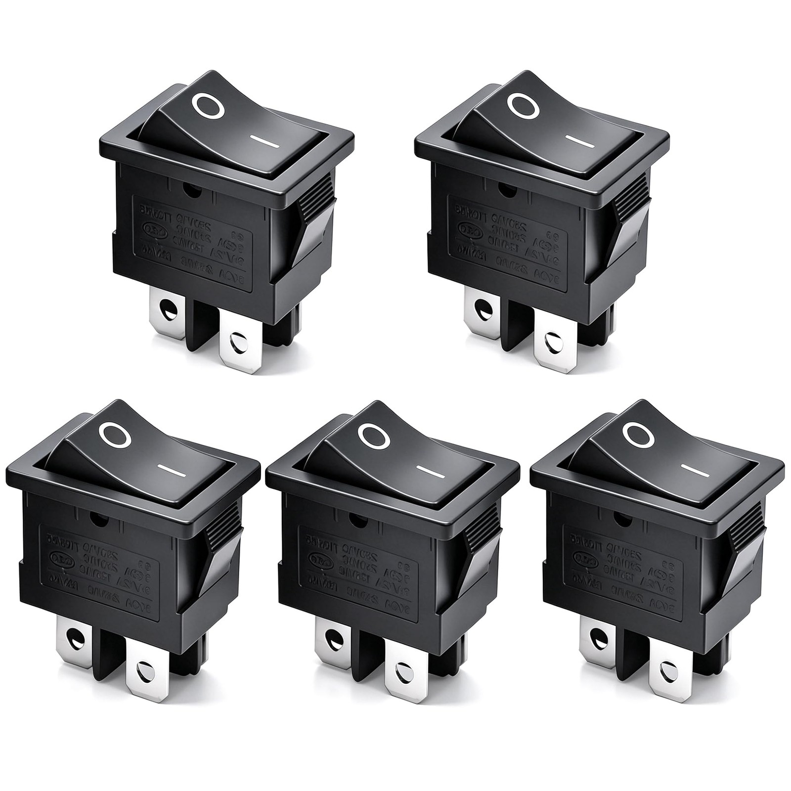 5pcs Snap-in DPST Rocker Switch Toggle Power ON-Off Switch 4 Pin AC 250V 6A 1... 5pcs Snap-in DPST Rocker Switch Toggle Power ON-Off Switch 4 Pin AC 250V 6A 1...