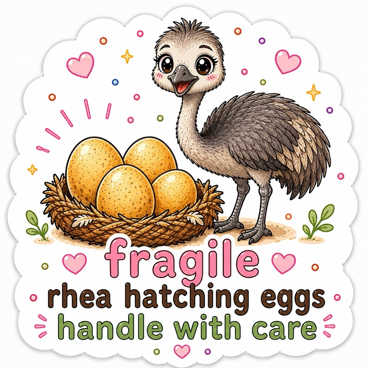 100 Fragile Rhea Hatching Eggs Handle With Care Shipping Label Stickers 100 Fragile Rhea Hatching Eggs Handle With Care Shipping Label Stickers