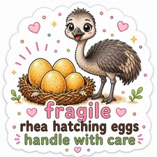 100 Fragile Rhea Hatching Eggs Handle With Care Shipping Label Stickers picture