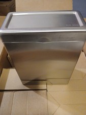 SUS-304 STAINLESS STEEL WALL MOUNTED SANITARY NAPKIN PADS TRASH BINS 10X7.5X3.75 picture