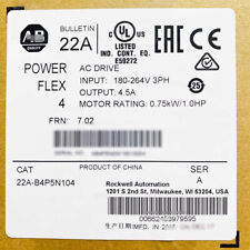 Allen-Bradley 22A-B4P5N104 PowerFlex 4 0.75 kW 1 HP AC Drive AB 22AB4P5N104 picture