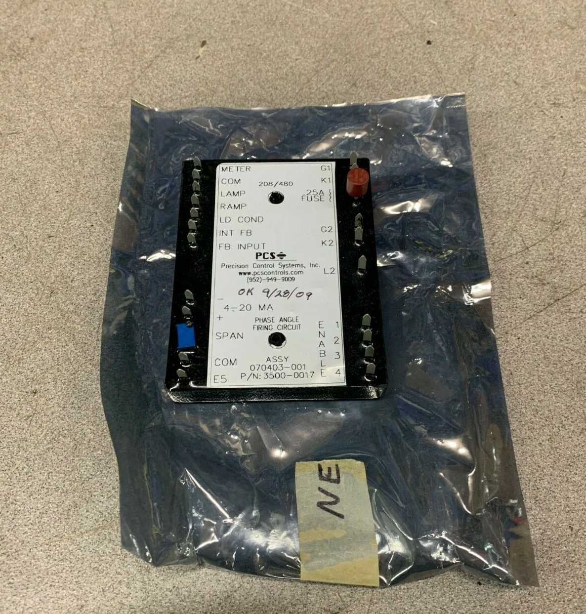 NEW PRECISION CONTROL SYSTEMS 3500-0017 FIRING CIRCUIT PHASE ANGLE 070403-001 NEW PRECISION CONTROL SYSTEMS 3500-0017 FIRING CIRCUIT PHASE ANGLE 070403-001
