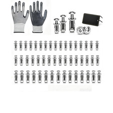 Button Rivet Locking Nuts Set M4 M5 M6 with Riveting Tool, Zinc Plated picture