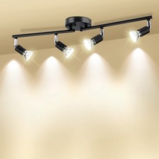 HURYEE Track Lighting Kit, 4 Head Foldable Ceiling Spot Light GU10 Socket picture