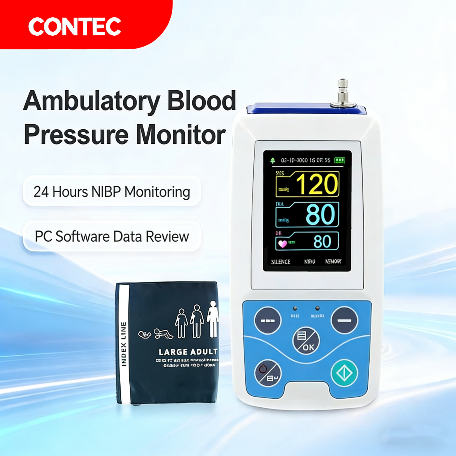 Contec ABPM50 Arm Ambulatory Blood Pressure Monitor 24hours NIBP Holter Contec ABPM50 Arm Ambulatory Blood Pressure Monitor 24hours NIBP Holter