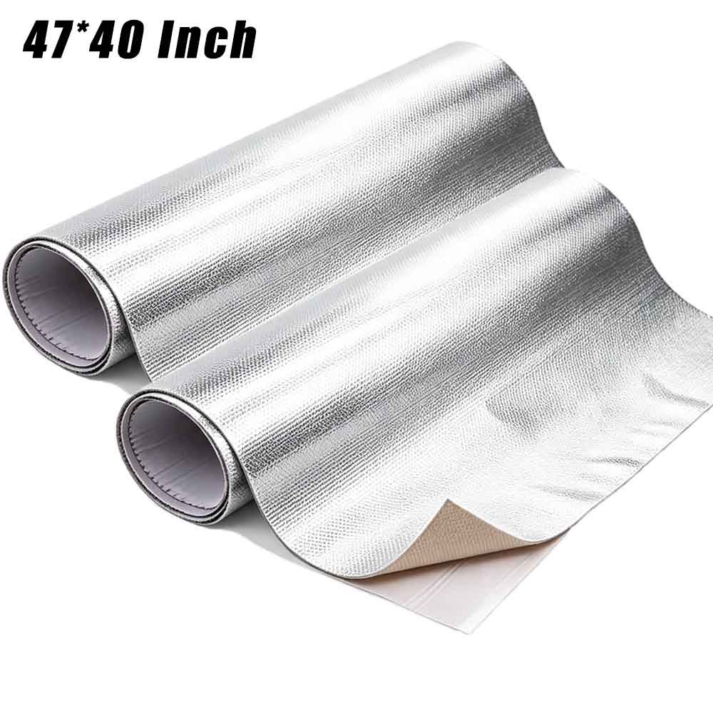 2x Adhesive Backed Aluminized Reflective Heat Shield Thermal Barrier 47 x 40 in 2x Adhesive Backed Aluminized Reflective Heat Shield Thermal Barrier 47 x 40 in