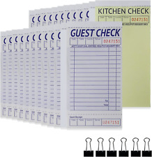 Suituts [24 Books] Guest Checks Server Note Pads, 2-Part Carbonless Guest Check picture