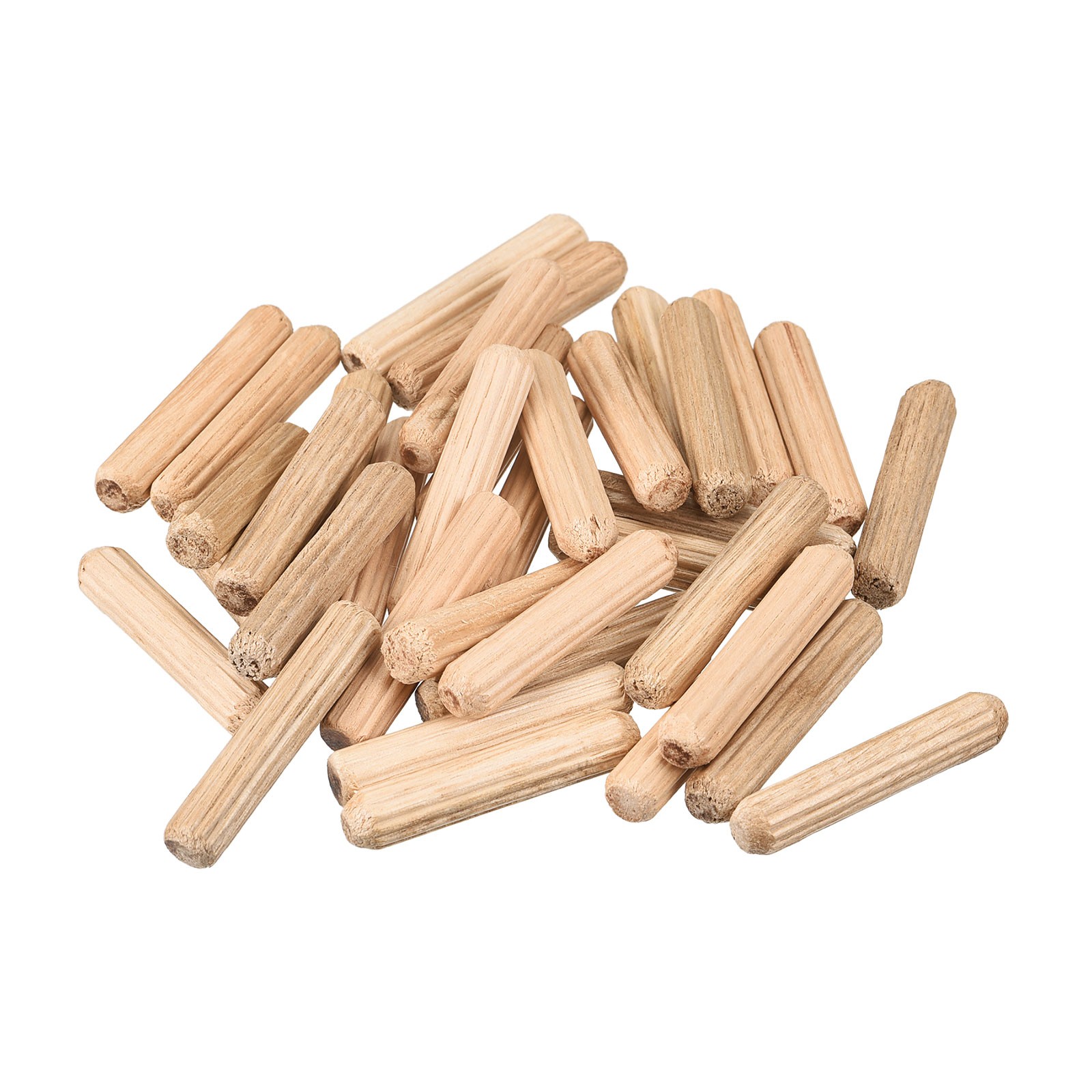 50pcs Wooden Dowel Pins 6x30mm Fluted Beveled End Wood Dowel Pegs