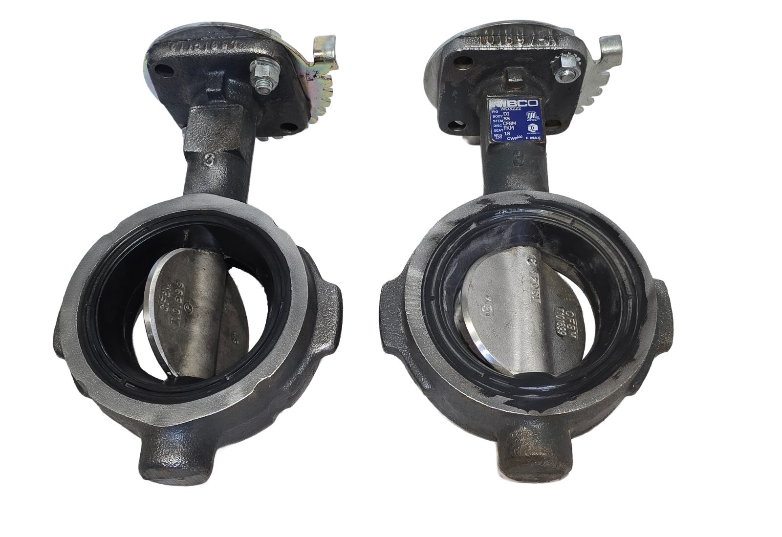 LOT OF 2 NIBCO WD3222 BUTTERFLY VALVE 250PSI 2-1/2 LOT OF 2 NIBCO WD3222 BUTTERFLY VALVE 250PSI 2-1/2