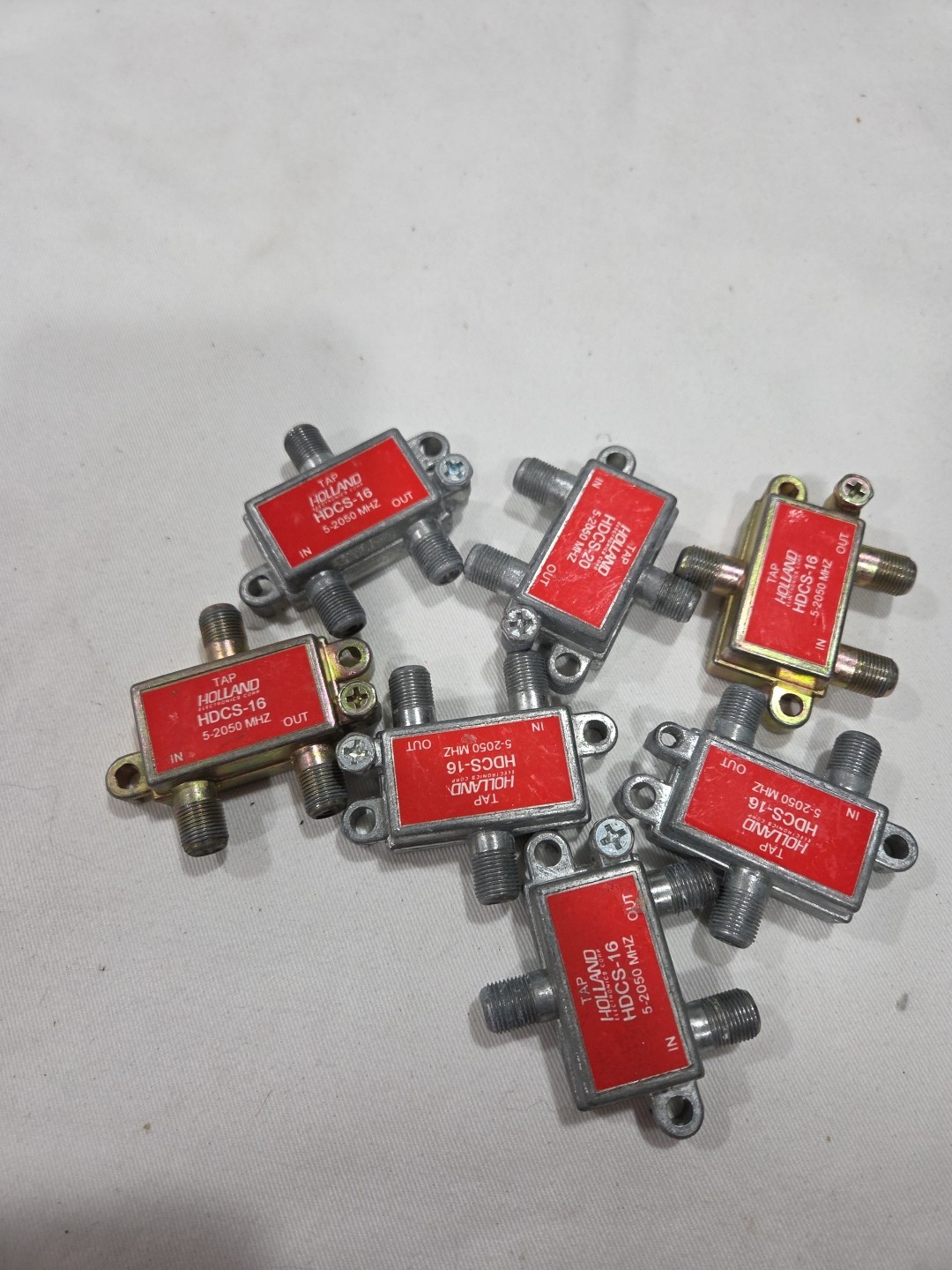 Lot Of 7 HOLLAND 16Db Single Satellite CATV Tap HDCS-16
