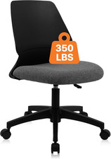 Armless Home Office Chair, Ergonomic Small Desk Chair with Wheels and Soft Thick picture