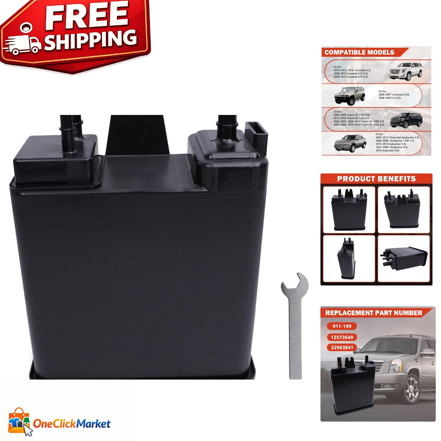 Vapor Canister,Evap Charcoal Canister for Cadillac Escalade Chevrolet Suburban.. Vapor Canister,Evap Charcoal Canister for Cadillac Escalade Chevrolet Suburban..