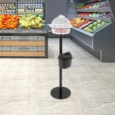 43.31in High Black& Clear PC& PP& Stainless Food Service Sample Display Stand picture