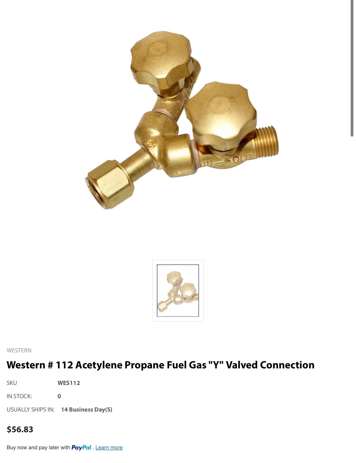 Western Enterprises 112 Valved Western Enterprises 112 Valved