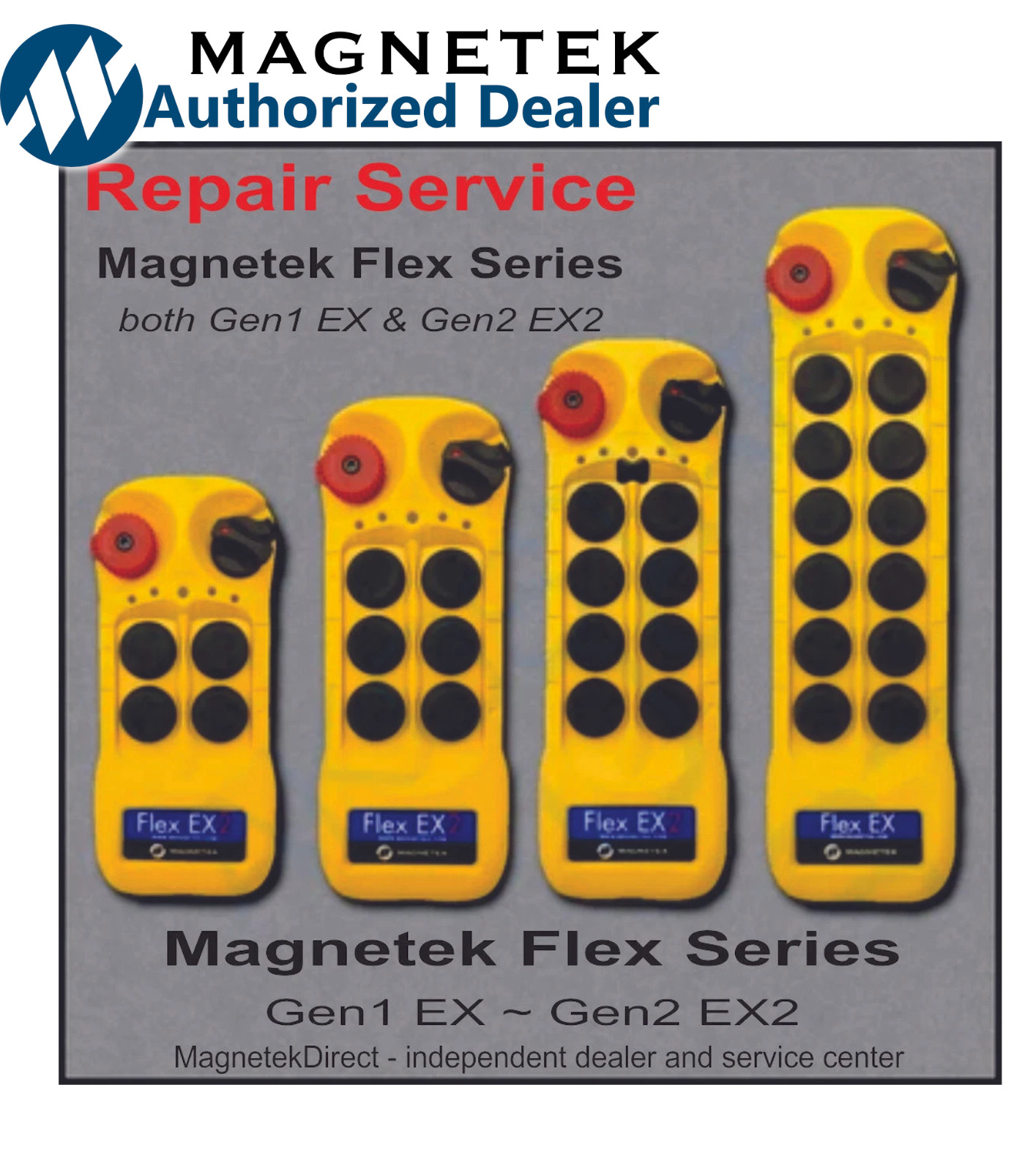 Repair services of Radio Remote Control Transmitter Magnetek Flex 4EX2 6EX2 8EX2 Repair services of Radio Remote Control Transmitter Magnetek Flex 4EX2 6EX2 8EX2
