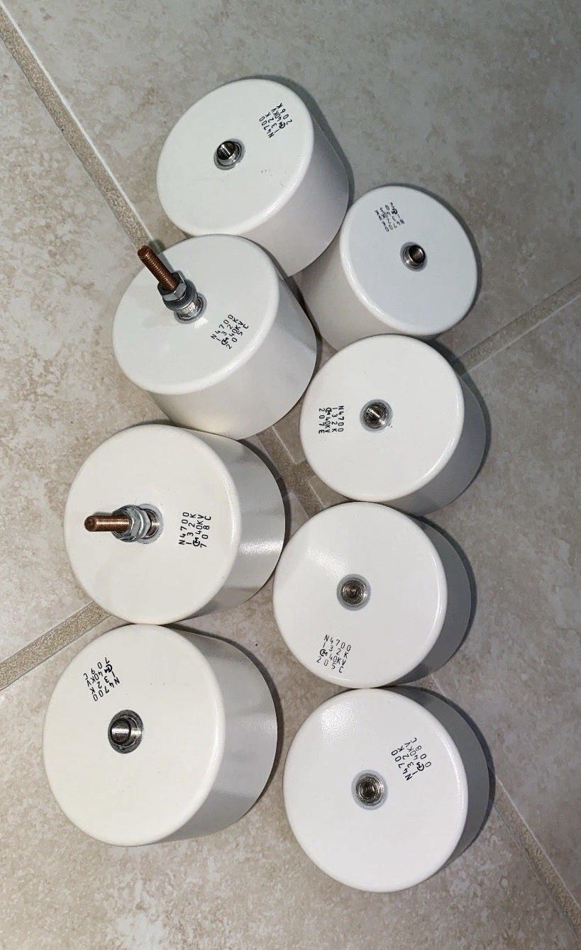 Lot Of 10 High Voltage Capacitors 40kV 1.3nF MURATA Used In Giant CW Multiplier