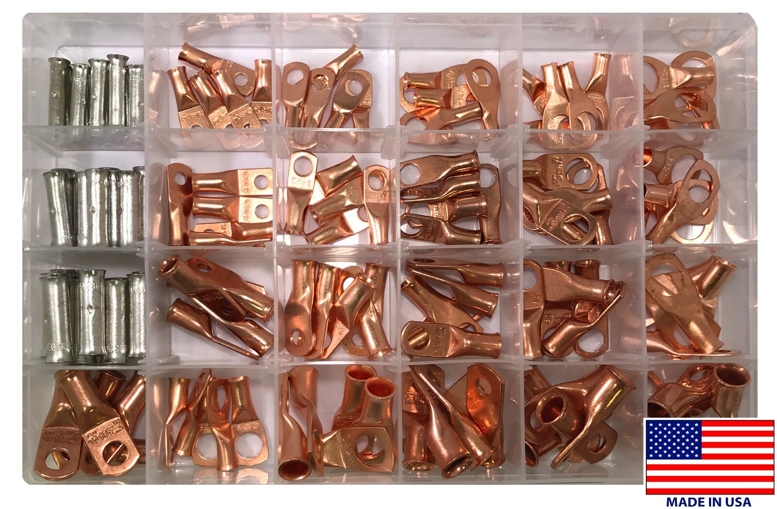 (135) Copper Lug Battery Welding Cable Ring Terminal & Butt Splice Connector Kit