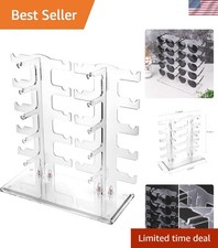 Elegant Transparent 2-Row Sunglasses Rack Holds 10 Pairs – Space-Saving Display picture