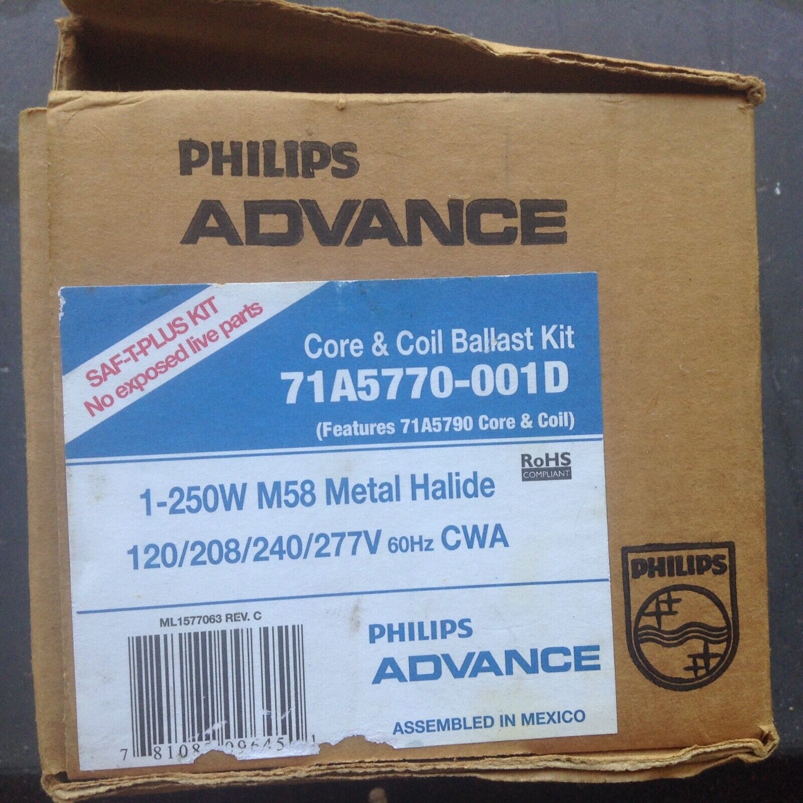 Philips Advance Core Coil ballast Kit 250w Metal Halide