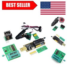 USB CH341A EEPROM Programmer Kit with SOIC8 Clip & 1.8V Adapter for 24/25 Series picture