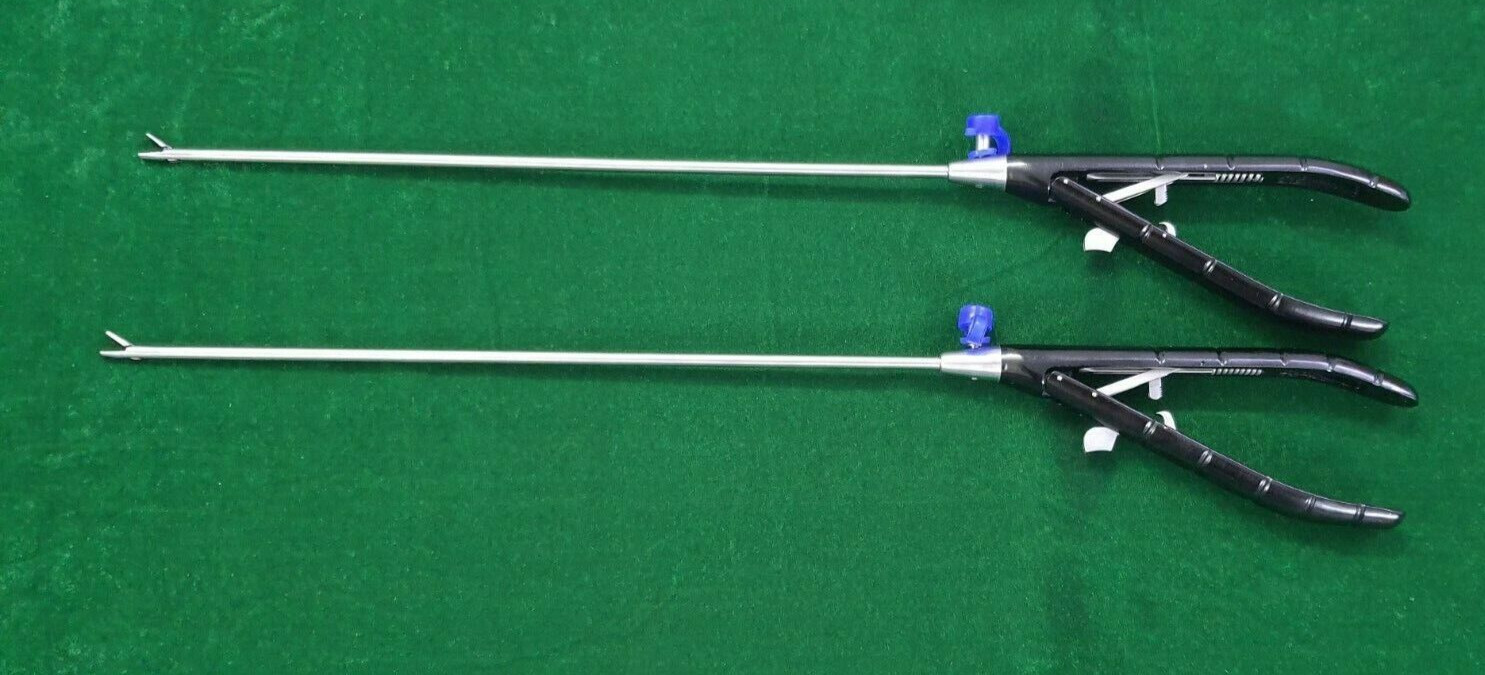2pc Laparoscopic Needle Holder Straight Jaw 5mmx330mm Black Handle Reusable 2pc Laparoscopic Needle Holder Straight Jaw 5mmx330mm Black Handle Reusable
