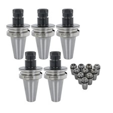 5PC BT40 ER16 PRECISION COLLET CHUCK 20000 RPM AND 10PC ER16 COLLETS NEW picture