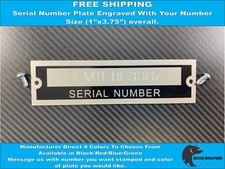 SERIAL NUMBER TAG PLATE ENGRAVED WITH NUMBER IDENTIFICATION ASSET TAG picture