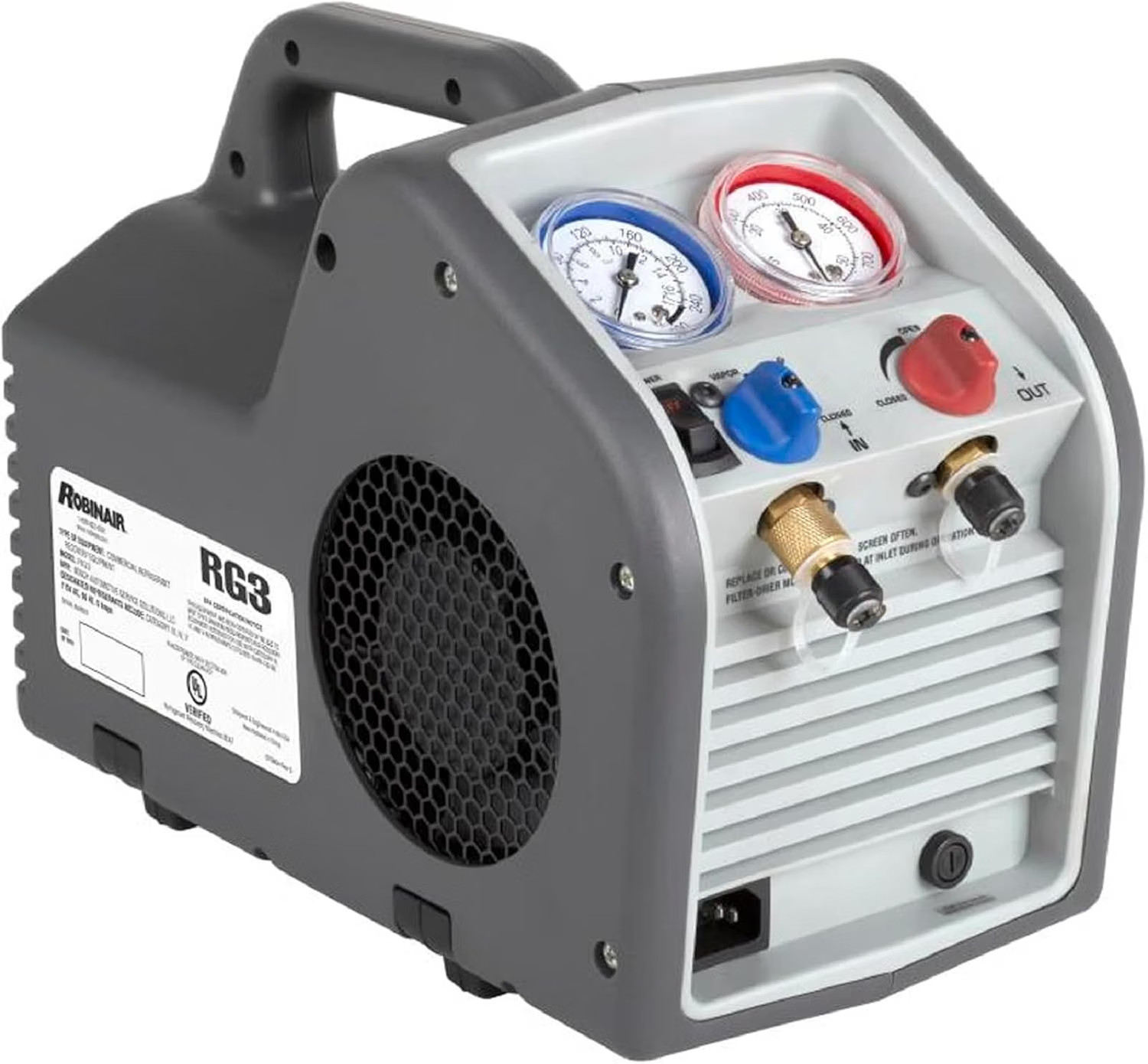 Robinair RG3 Portable Liquid and Vapor Refrigerant Recovery Machine New Robinair RG3 Portable Liquid and Vapor Refrigerant Recovery Machine New