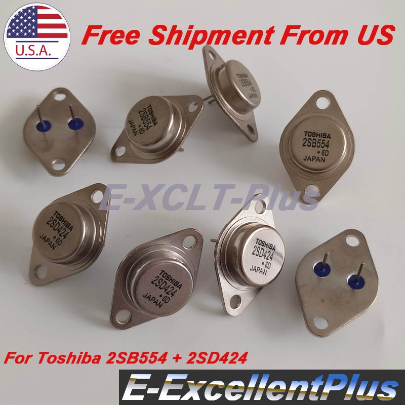 8PCS For Toshiba 2SB554 2SD424 PNP+NPN TO-3 Silicon Power Transistors USA Stock 8PCS For Toshiba 2SB554 2SD424 PNP+NPN TO-3 Silicon Power Transistors USA Stock