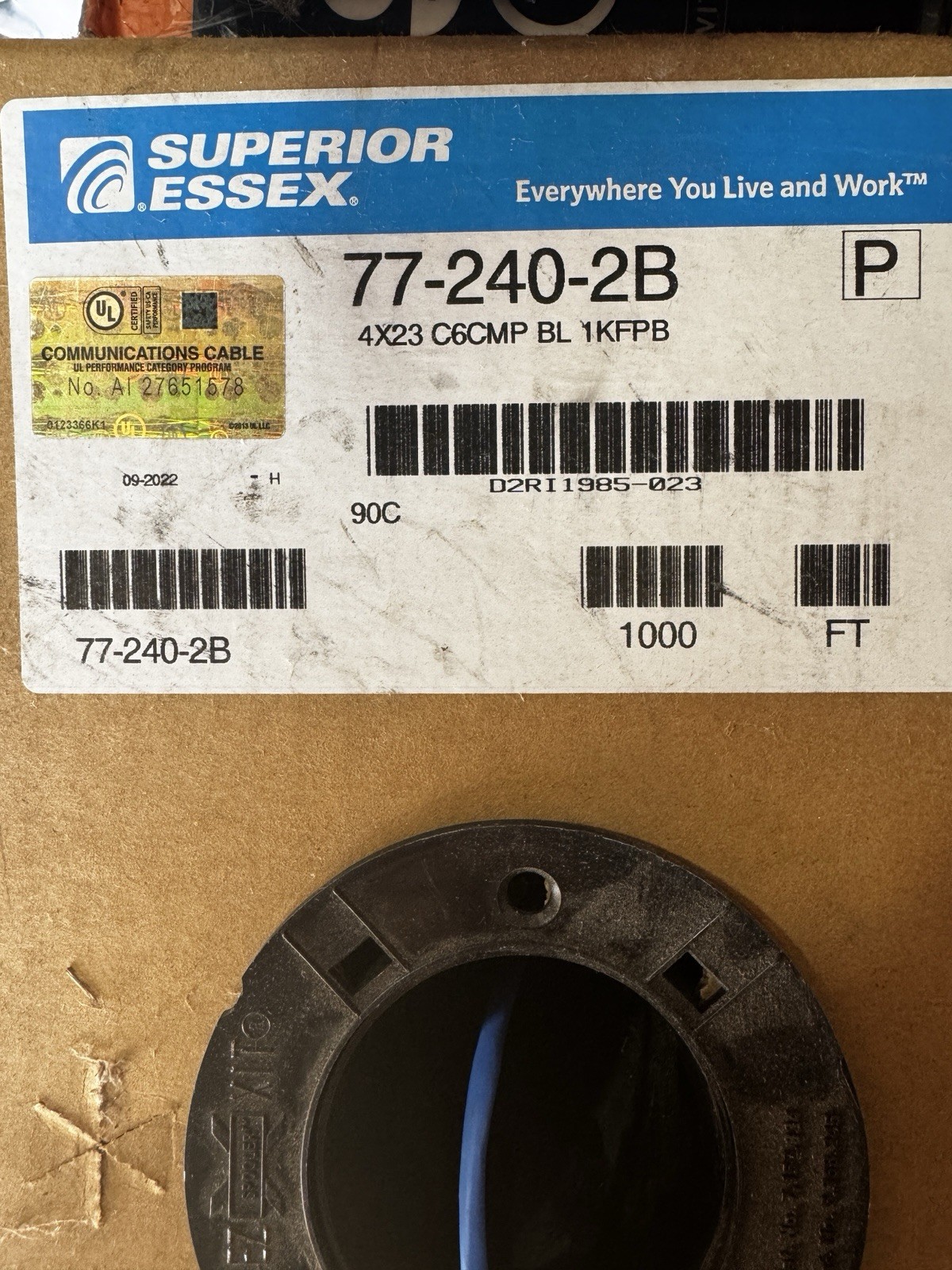 Superior Essex 77-240-2B Communications Cable Copper Blue 1000 ft 21-25 AWG
