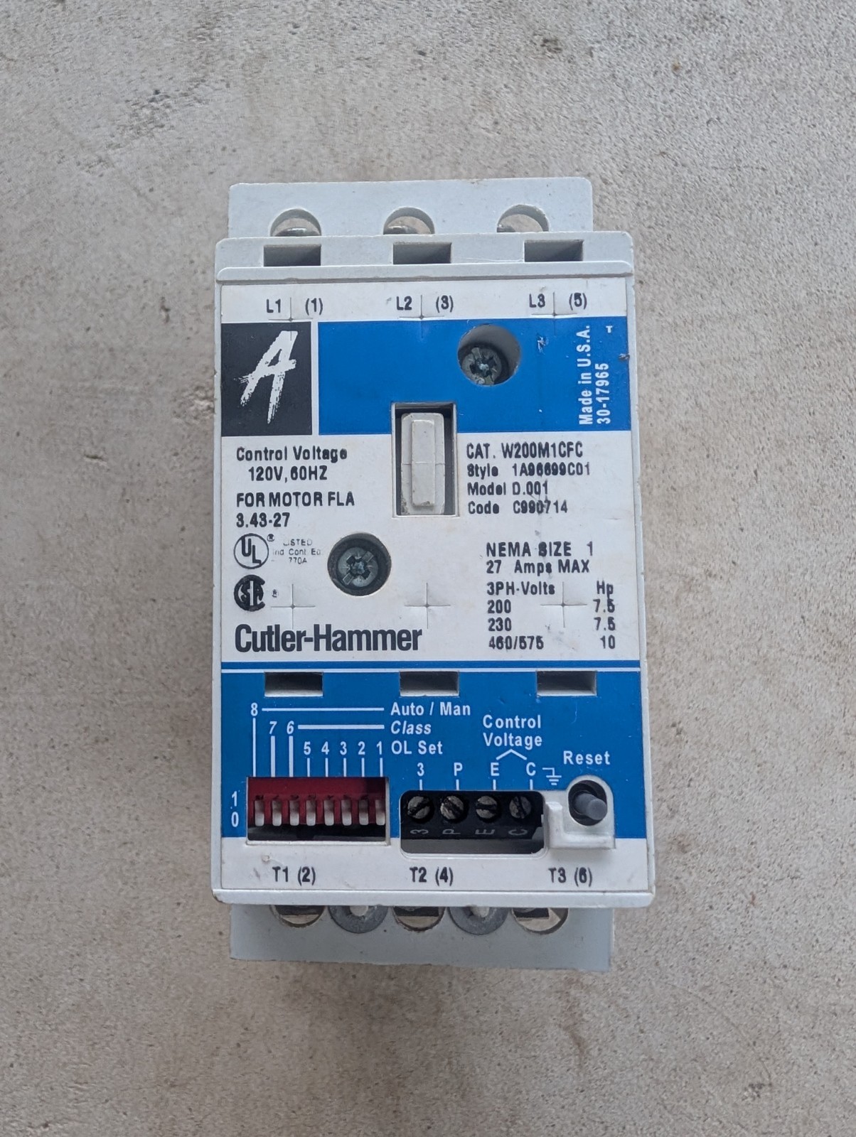 NEW Cutler Hammer Eaton - W200M1CFC NEW Cutler Hammer Eaton - W200M1CFC