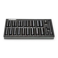 Husky 3/8 in. Drive SAE/Metric Deep Impact Socket Set in EVA Foam (24-Pieces) picture