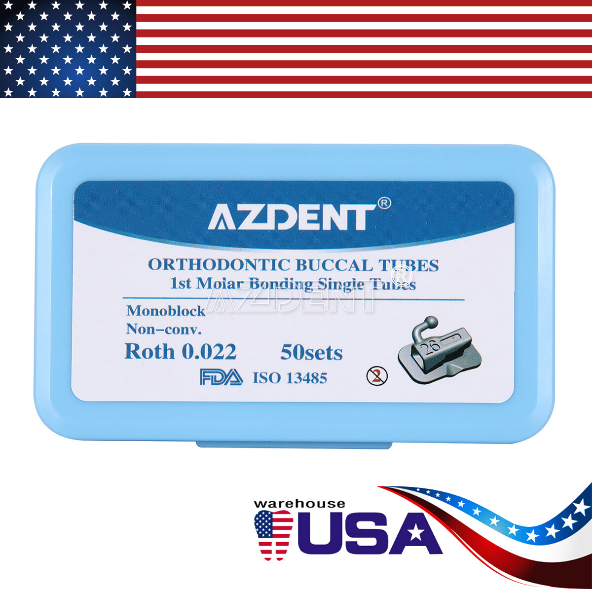 AZDENT Dental Orthodontic Self Ligating Brackets Mini Roth Mbt 022 &Buccal Tube AZDENT Dental Orthodontic Self Ligating Brackets Mini Roth Mbt 022 &Buccal Tube