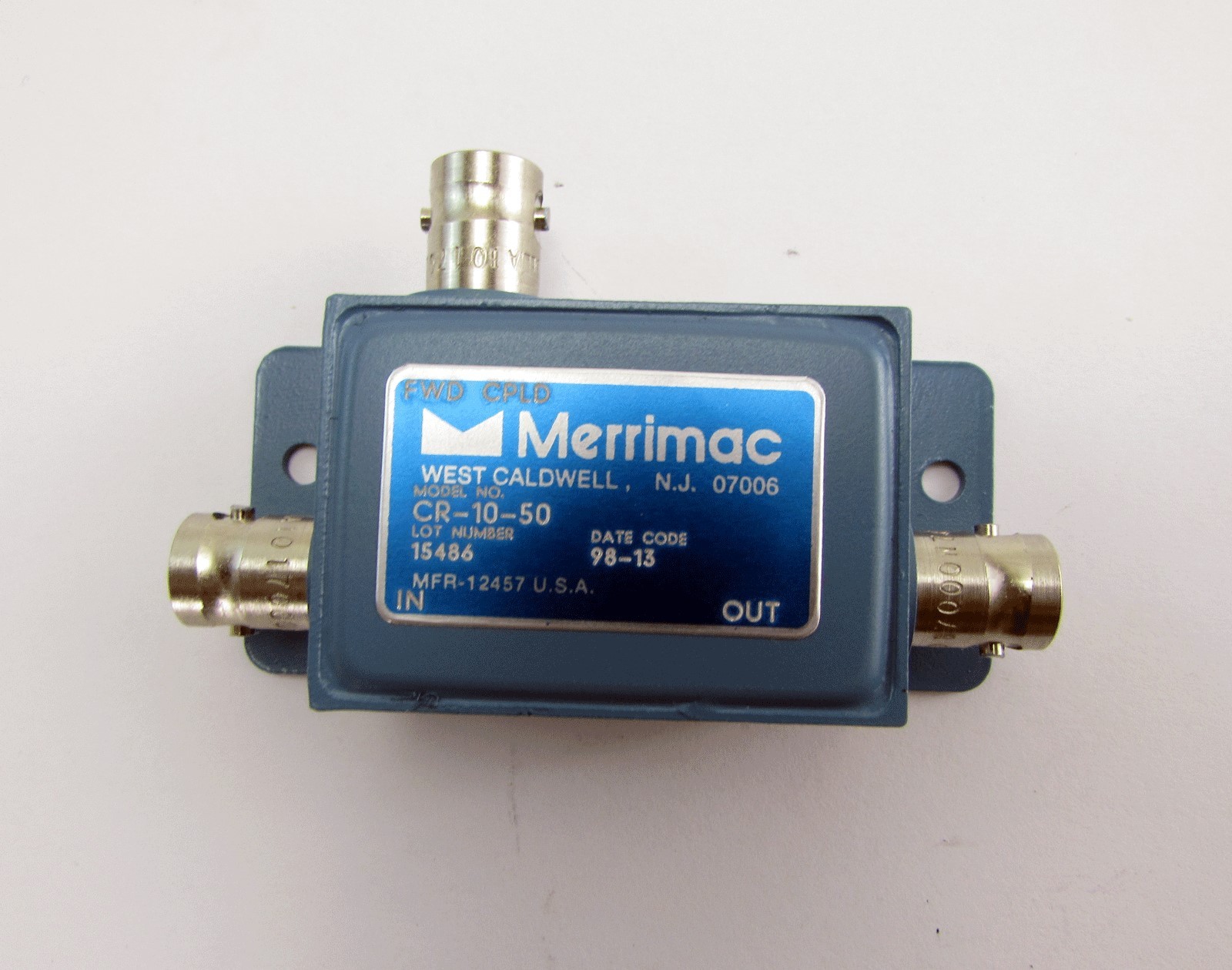 NOS QTY (5) Merrimac Directional Coupler CR-10-50 BNC Female Connectors to 30db NOS QTY (5) Merrimac Directional Coupler CR-10-50 BNC Female Connectors to 30db