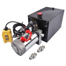 12V Hydraulic Pump 12 Quart Hydraulic Power Unit Single Acting for Dump Trailer picture