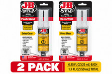 2 Pack J-B Weld PlasticWeld Quick Setting Epoxy Syringe Clear 25mL Each picture