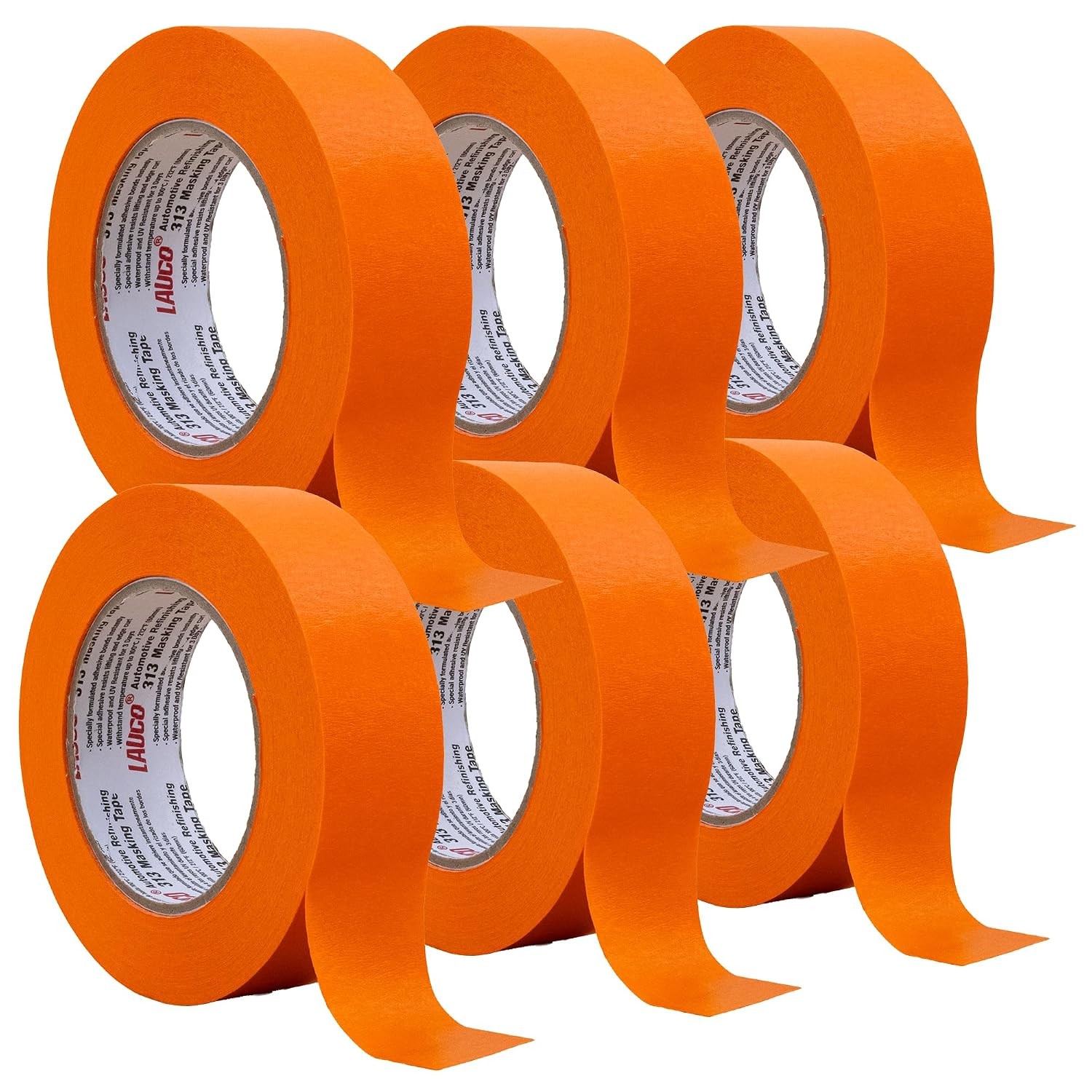 Orange Automotive Refinishing Masking Tape 1.5 in x 60 yd (6 Rolls) – Auto Orange Automotive Refinishing Masking Tape 1.5 in x 60 yd (6 Rolls) – Auto