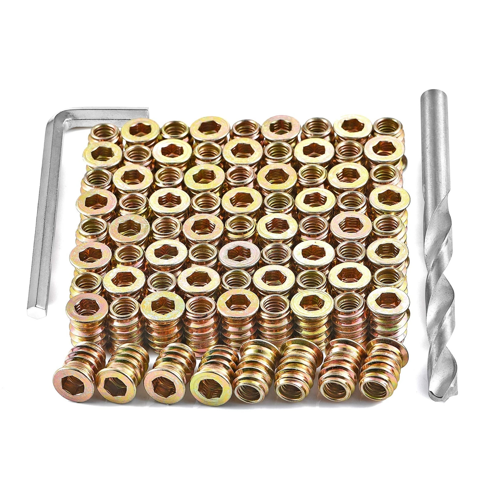 80 Pcs Premium Threaded Inserts for Wood, 1/4-20 Threaded Inserts with Hex