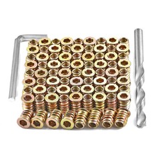 80 Pcs Premium Threaded Inserts for Wood, 1/4-20 Threaded Inserts with Hex picture