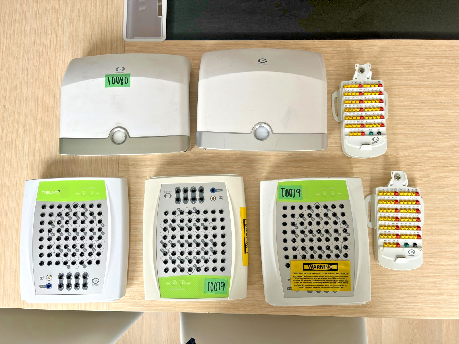 EEG Research Lot: 3 Neuvo 64-Channel Amplifiers + Stimuli Boxes + Accessories EEG Research Lot: 3 Neuvo 64-Channel Amplifiers + Stimuli Boxes + Accessories