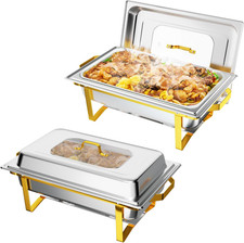 ROVSUN 2 Pack Chafing Dishes for Buffet 9QT Stainless Steel Chafing Dish picture
