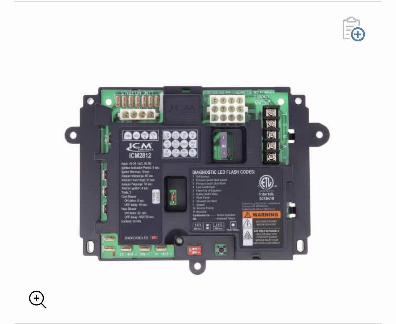 ICM Controls ICM2812-KIT Furnace Control Board ICM2812KIT ICM Controls ICM2812-KIT Furnace Control Board ICM2812KIT