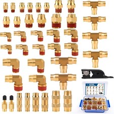 43 PCS Brass DOT Air Brake Line Fittings 1/4