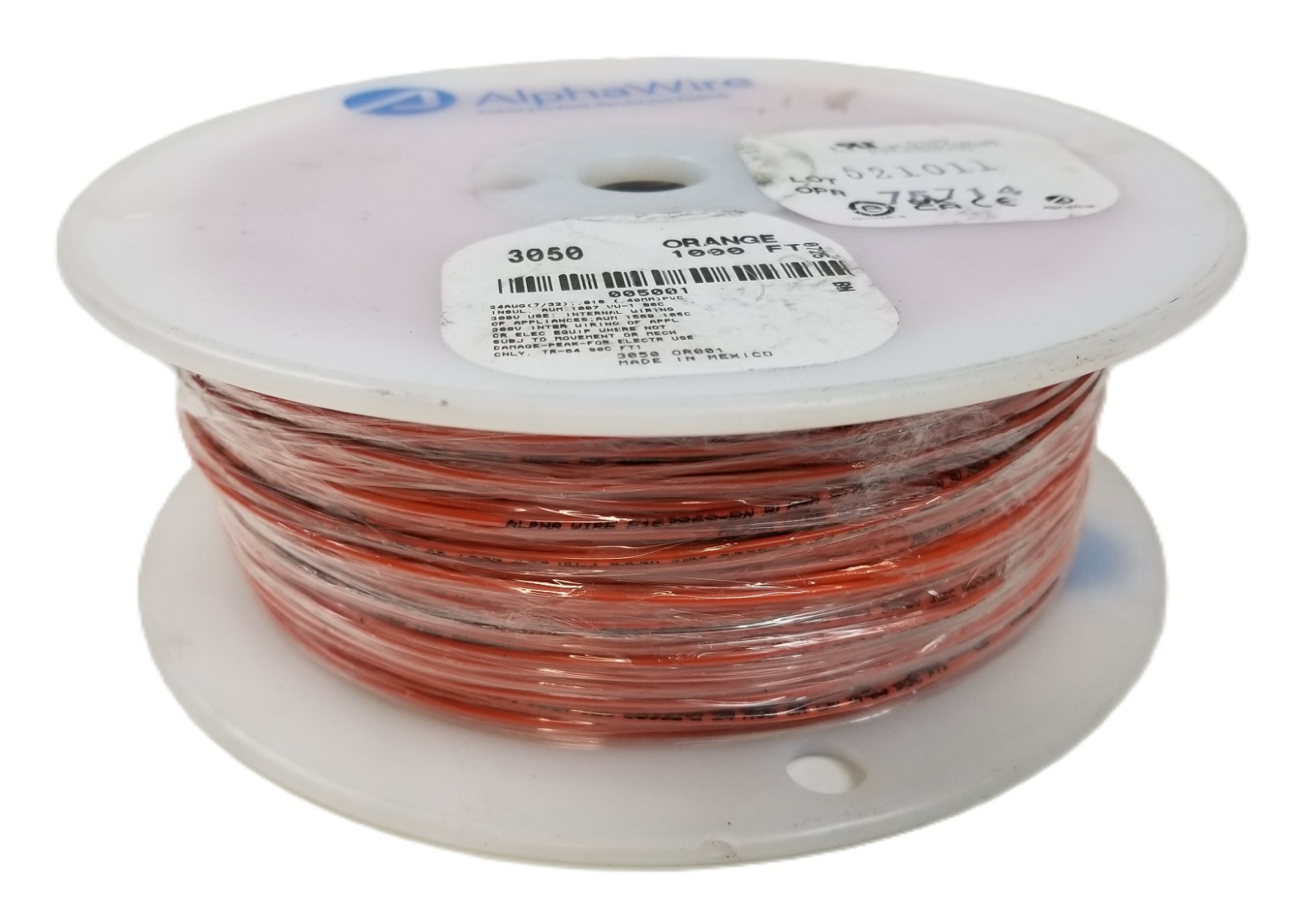 1,000ft AlphaWire 3050 OR001 Hook-Up Wire 24 AWG 300V 7/32 Stranded NEW 1,000ft AlphaWire 3050 OR001 Hook-Up Wire 24 AWG 300V 7/32 Stranded NEW