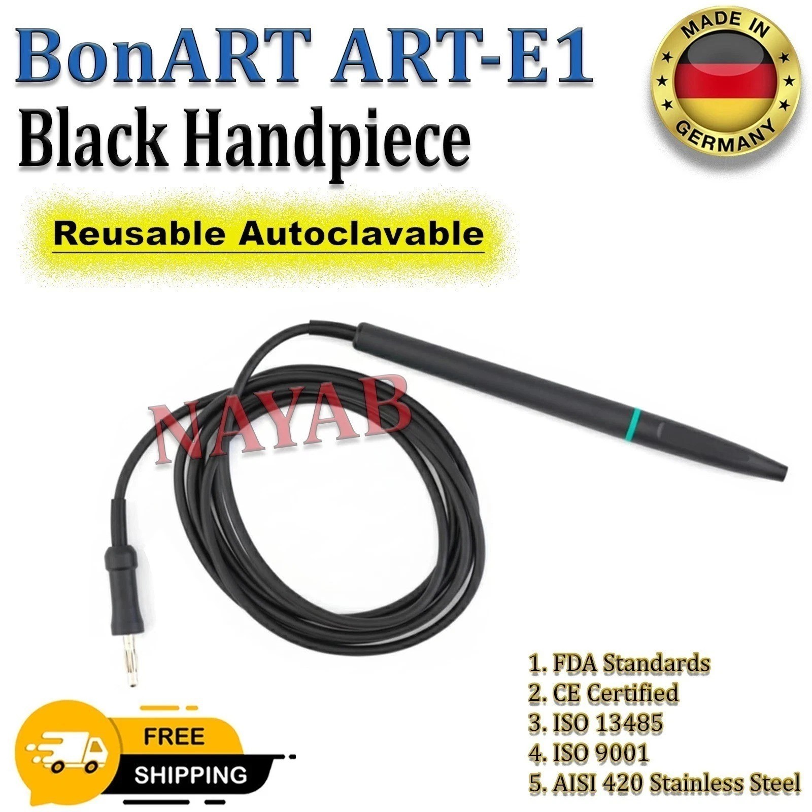 Bonart Dental E1 Electrosurgery Unit Handpiece Black Color With Cable New Style Bonart Dental E1 Electrosurgery Unit Handpiece Black Color With Cable New Style