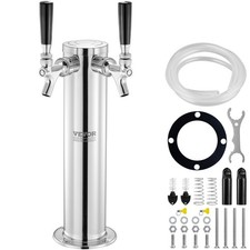 VEVOR Double Taps Draft Beer Tower Dispenser Stainless Steel Keg Beer Tower picture