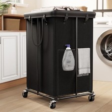 150L Large Laundry Hamper with Wheels, Rolling Laundry Basket Black 150L picture
